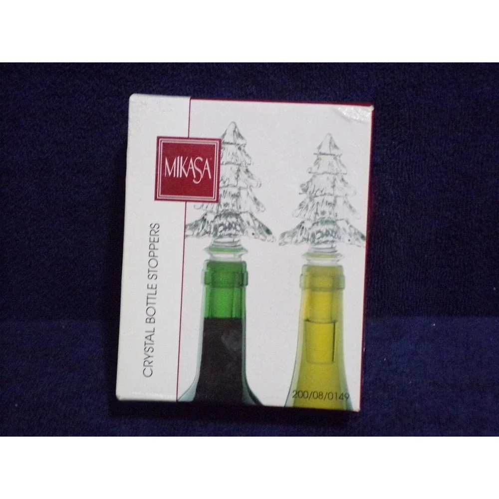 Mikasa Crystal Bottle Stoppers Christmas Tree Clear Austria Wine Bottle Stopper